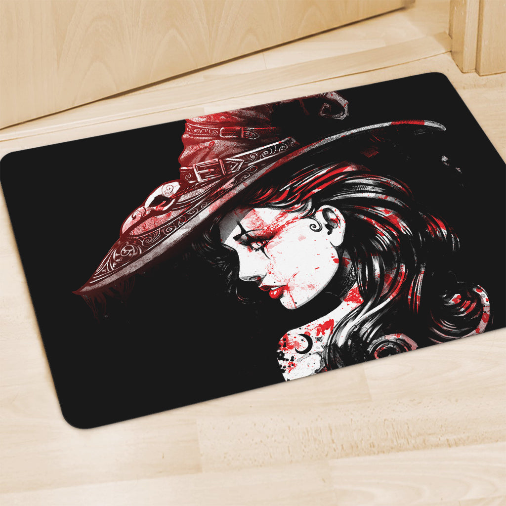 Halloween Vampire Girl Print Polyester Doormat