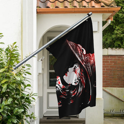 Halloween Vampire Girl Print Polyester Flag