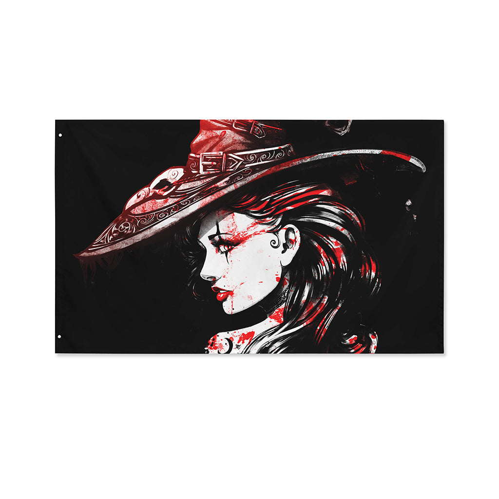Halloween Vampire Girl Print Polyester Flag
