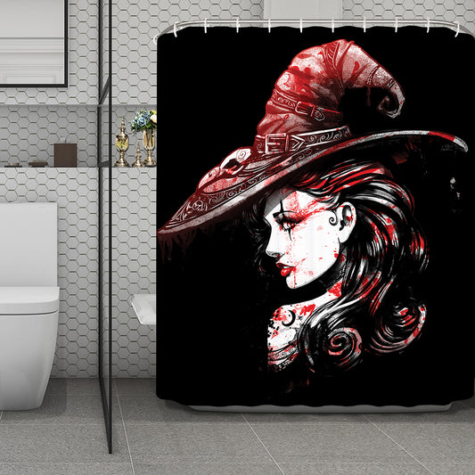Halloween Vampire Girl Print Polyester Shower Curtain