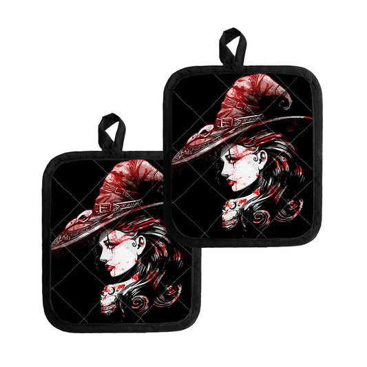 Halloween Vampire Girl Print Pot Holders