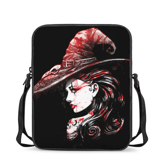 Halloween Vampire Girl Print Rectangular Crossbody Bag