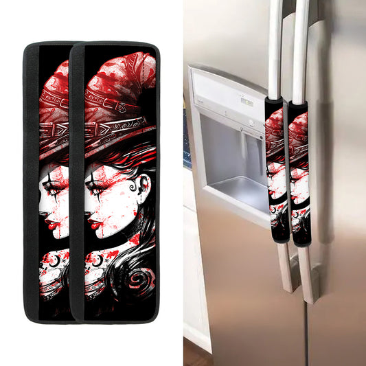 Halloween Vampire Girl Print Refrigerator Handle Covers