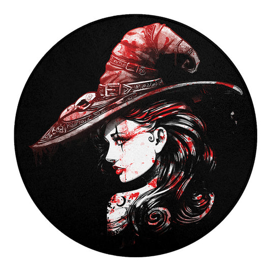Halloween Vampire Girl Print Round Blanket