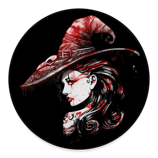 Halloween Vampire Girl Print Round Floor Mat