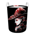 Halloween Vampire Girl Print Round Laundry Basket