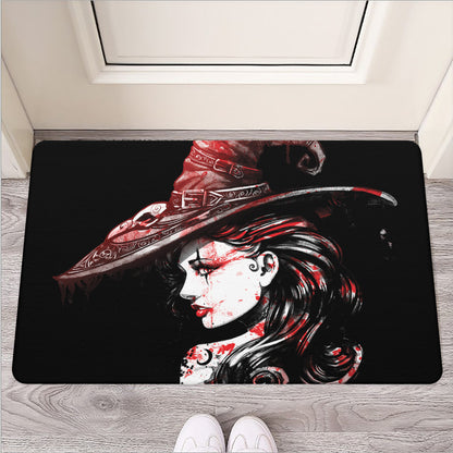 Halloween Vampire Girl Print Rubber Doormat