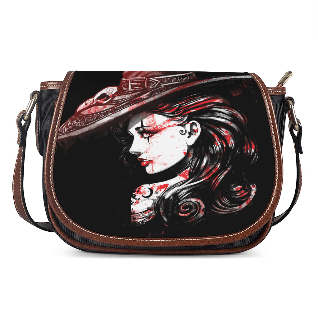 Halloween Vampire Girl Print Saddle Bag