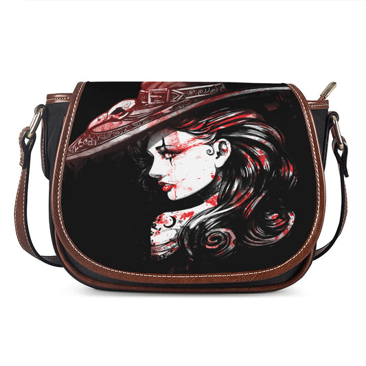 Halloween Vampire Girl Print Saddle Bag