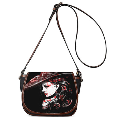 Halloween Vampire Girl Print Saddle Bag