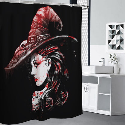 Halloween Vampire Girl Print Shower Curtain