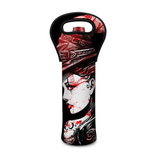 Halloween Vampire Girl Print Single Neoprene Wine Tote