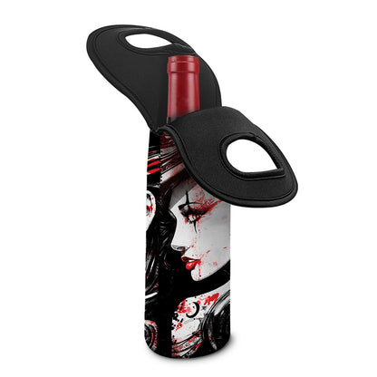 Halloween Vampire Girl Print Single Neoprene Wine Tote