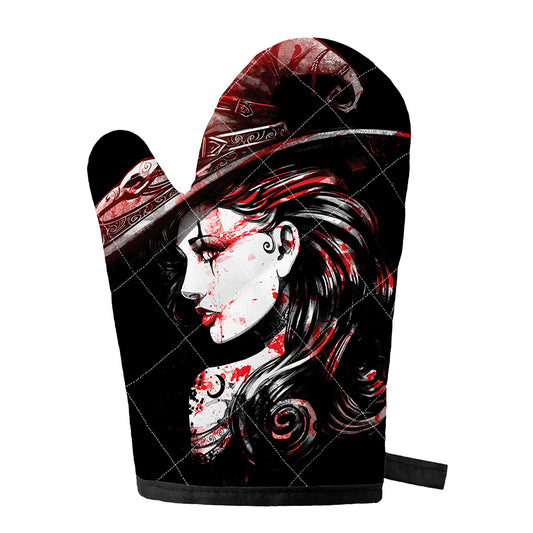 Halloween Vampire Girl Print Single Oven Mitt