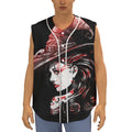 Halloween Vampire Girl Print Sleeveless Baseball Jersey
