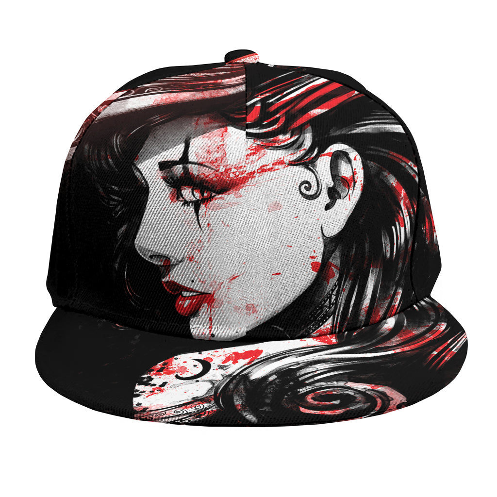 Halloween Vampire Girl Print Snapback Cap