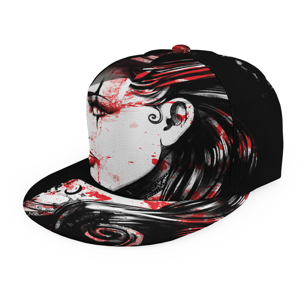 Halloween Vampire Girl Print Snapback Cap