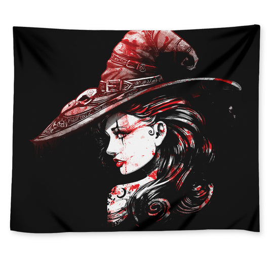 Halloween Vampire Girl Print Tapestry