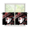Halloween Vampire Girl Print Tier Curtains