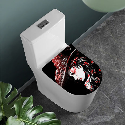 Halloween Vampire Girl Print Toilet Lid Cover