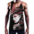 Halloween Vampire Girl Print Men's Workout Tank Top