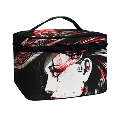 Halloween Vampire Girl Print Travel Makeup Bag