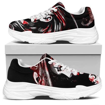 Halloween Vampire Girl Print White Chunky Shoes