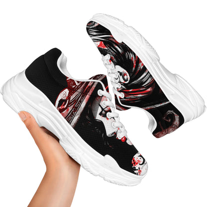 Halloween Vampire Girl Print White Chunky Shoes
