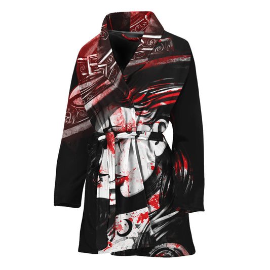 Halloween Vampire Girl Print Women's Bathrobe