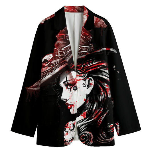 Halloween Vampire Girl Print Women's Blazer