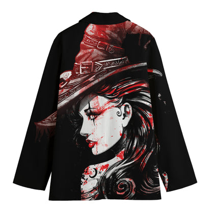 Halloween Vampire Girl Print Women's Blazer