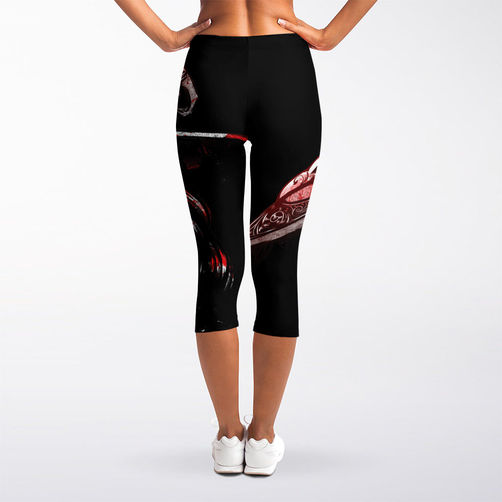 Halloween Vampire Girl Print Women's Capri Leggings