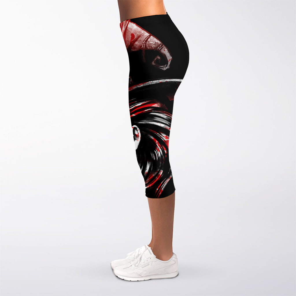 Halloween Vampire Girl Print Women's Capri Leggings