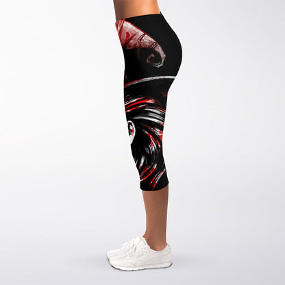 Halloween Vampire Girl Print Women's Capri Leggings