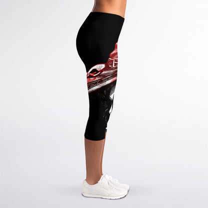 Halloween Vampire Girl Print Women's Capri Leggings