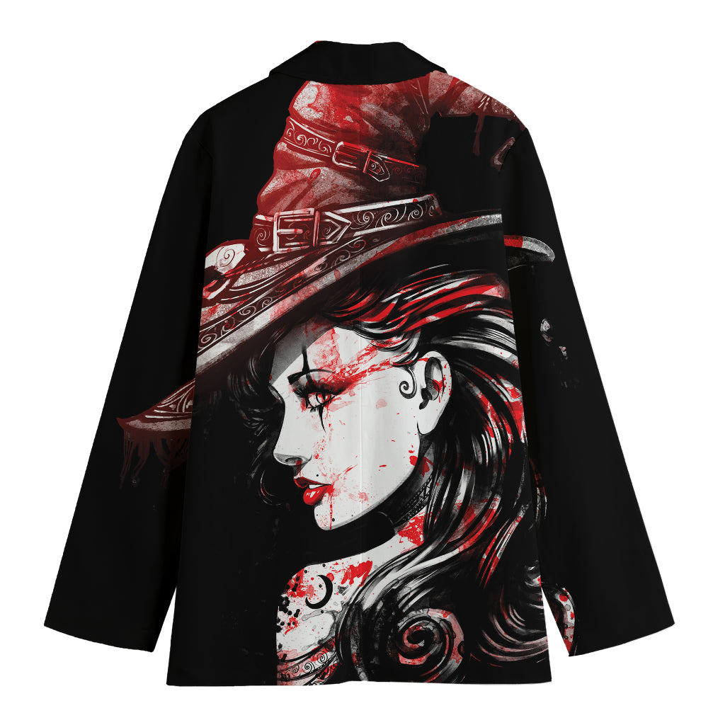 Halloween Vampire Girl Print Women's Cotton Blazer