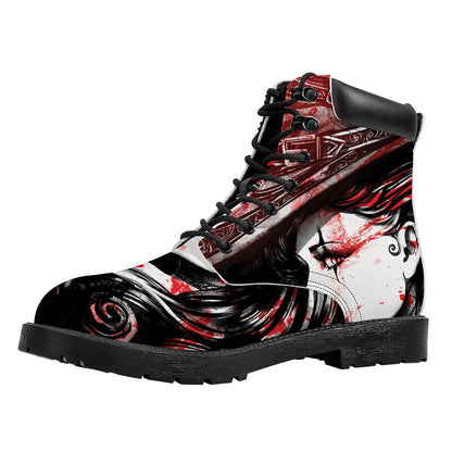 Halloween Vampire Girl Print Work Boots