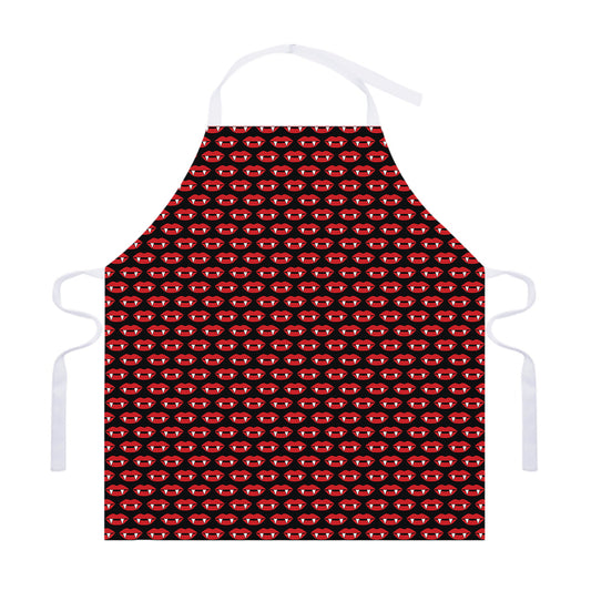 Halloween Vampire Lips Pattern Print Adjustable Apron