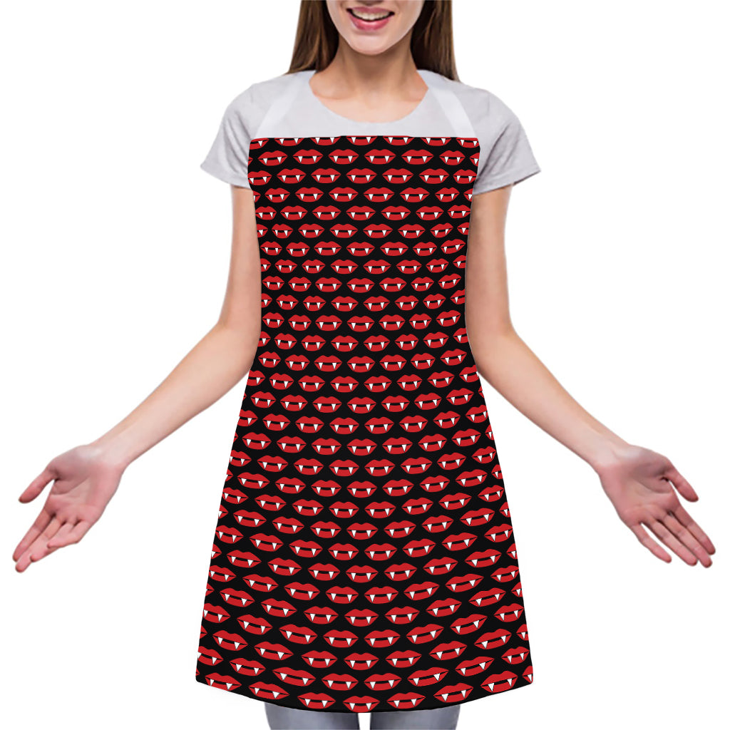 Halloween Vampire Lips Pattern Print Adjustable Apron