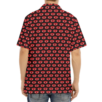 Halloween Vampire Lips Pattern Print Aloha Shirt