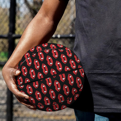 Halloween Vampire Lips Pattern Print Basketball