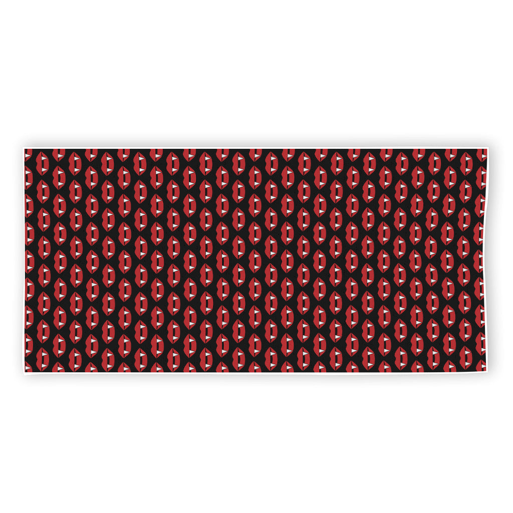 Halloween Vampire Lips Pattern Print Beach Towel