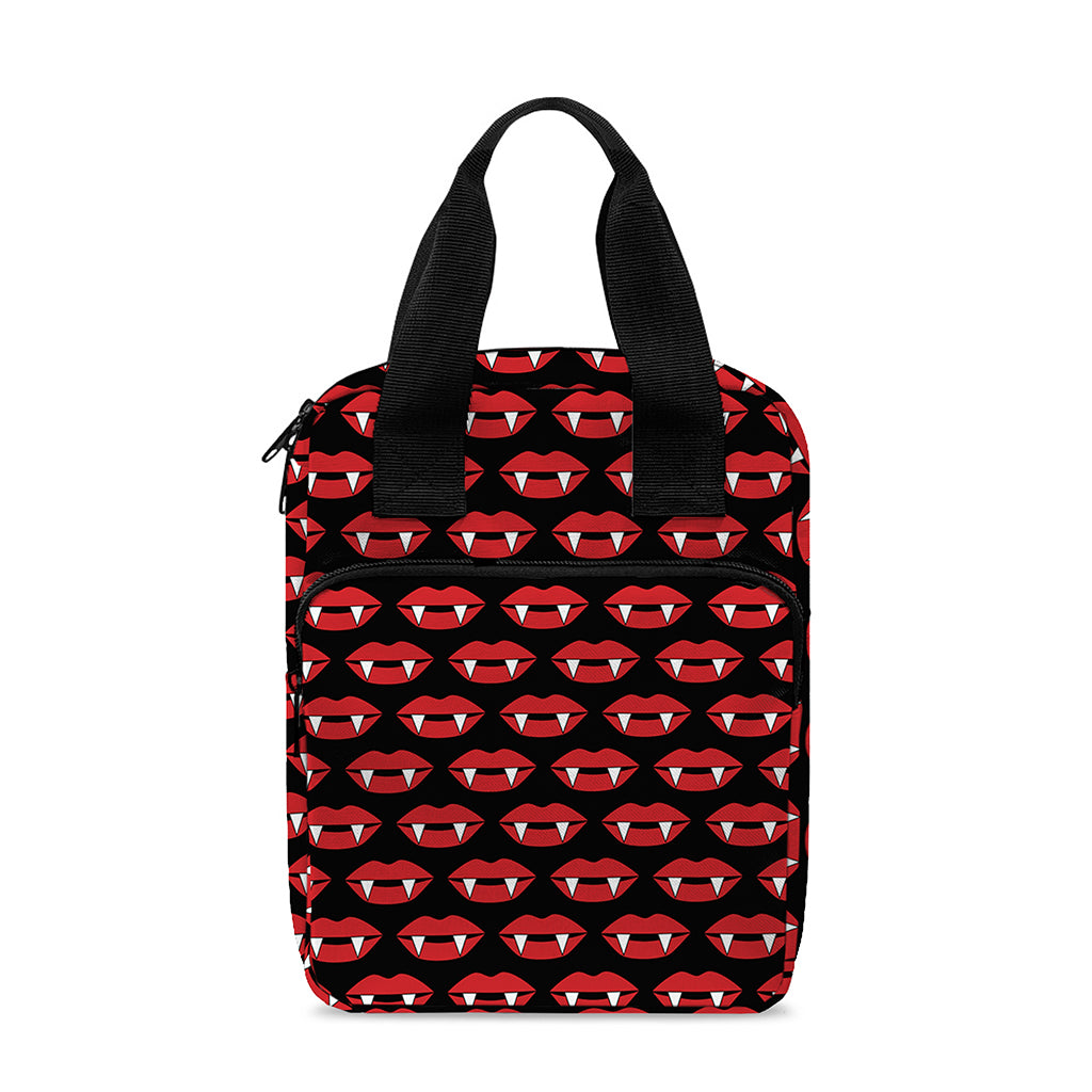 Halloween Vampire Lips Pattern Print Bible Tote Bag