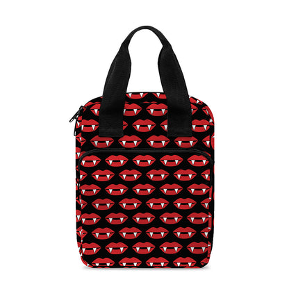 Halloween Vampire Lips Pattern Print Bible Tote Bag