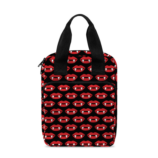 Halloween Vampire Lips Pattern Print Bible Tote Bag