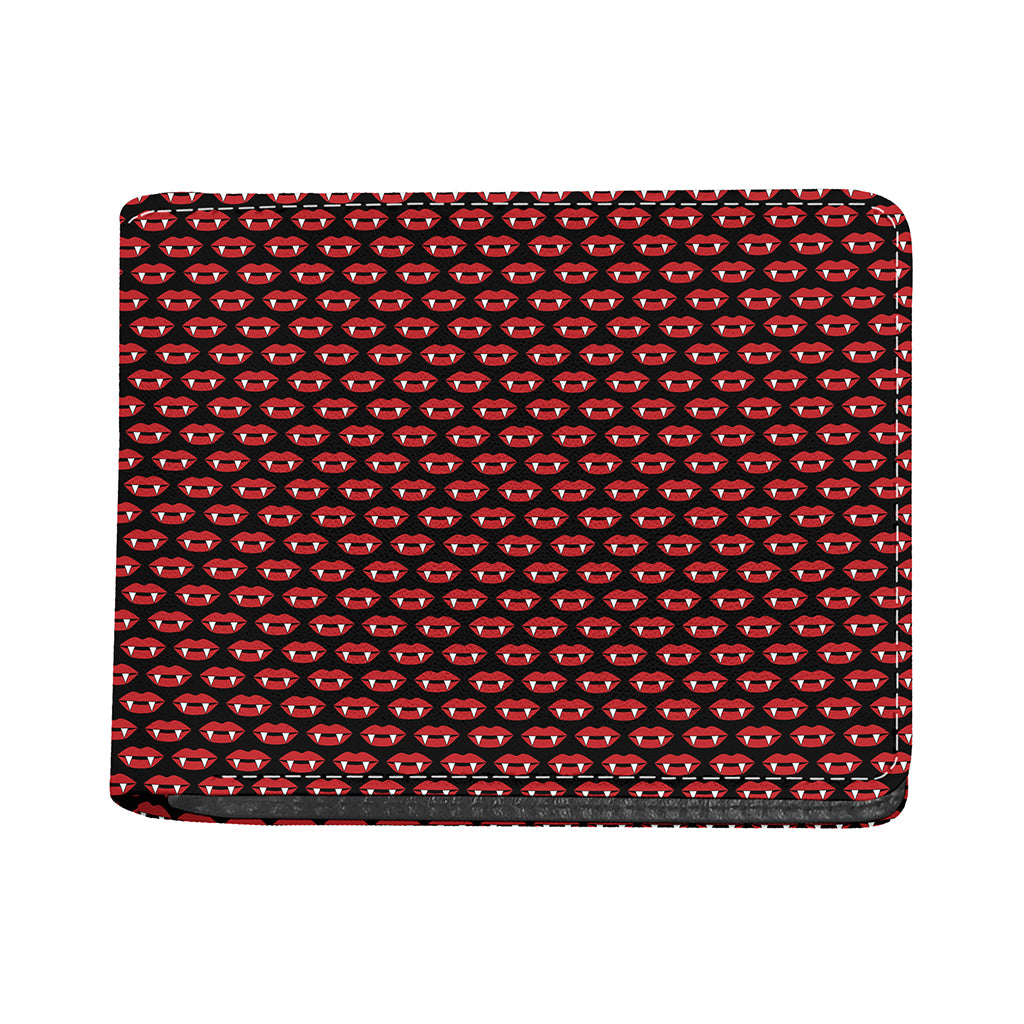 Halloween Vampire Lips Pattern Print Bifold Wallet