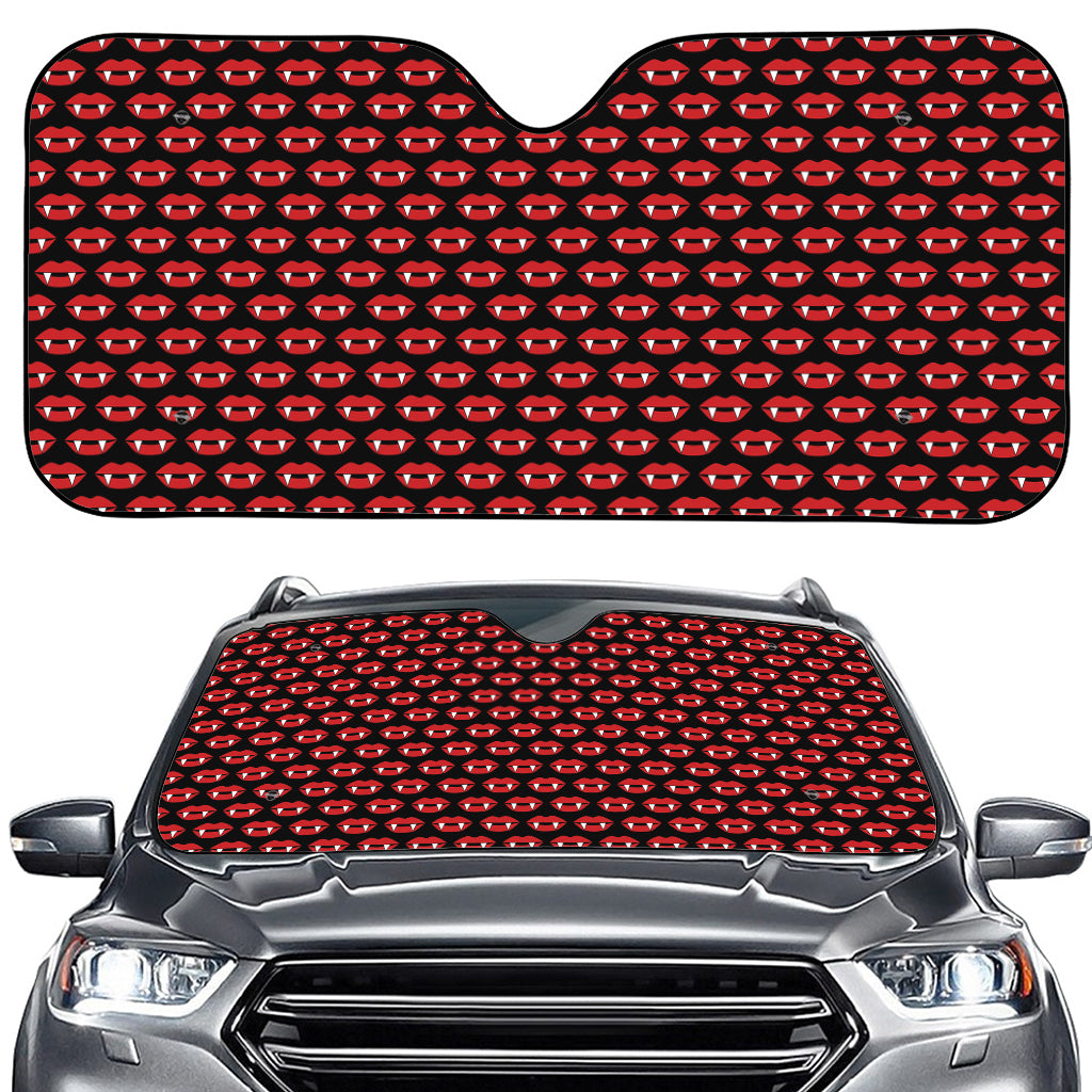 Halloween Vampire Lips Pattern Print Car Windshield Sun Shade