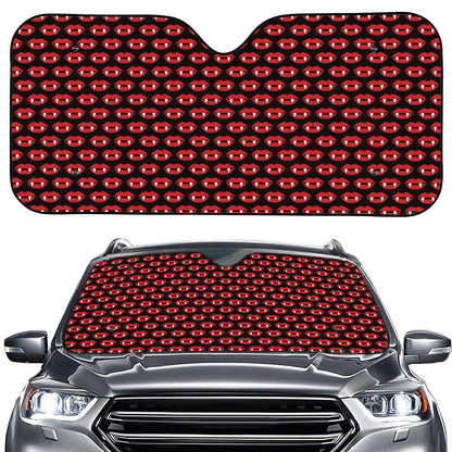 Halloween Vampire Lips Pattern Print Car Windshield Sun Shade