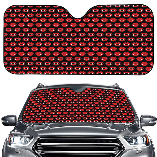Halloween Vampire Lips Pattern Print Car Windshield Sun Shade