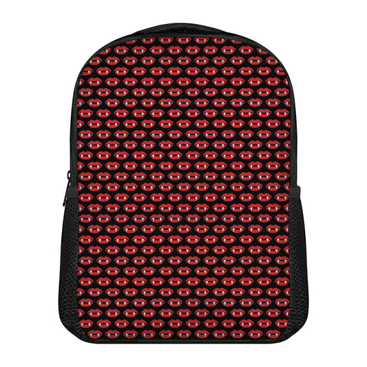 Halloween Vampire Lips Pattern Print Casual Backpack